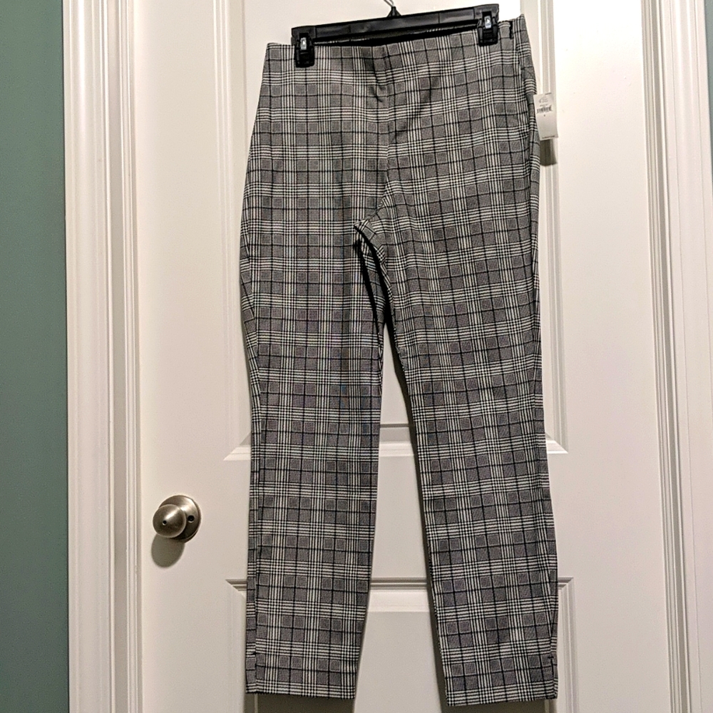 Never worn black plaid patterned pants